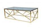 BLOSSOM - Soffbord i rostfritt stål och glas