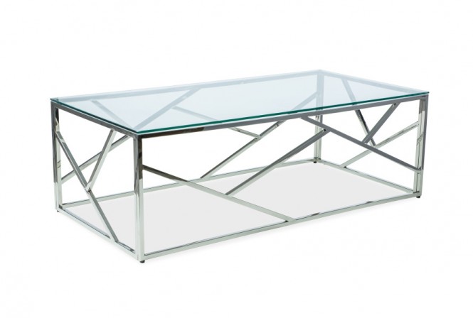 BLOSSOM - Soffbord i glas och rostfritt stål