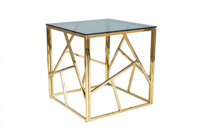 BLOSSOM - Soffbord i glas och rostfritt stål guld