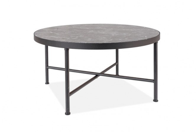 MEDALJ - Soffbord med svart marmoreffekt