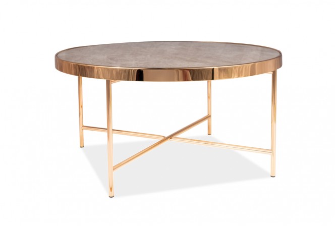 FELIX - Soffbord med marmoreffekt + guld
