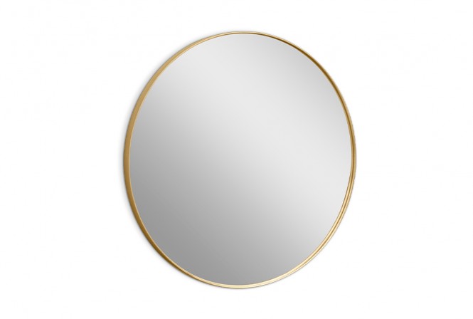 Round mirror in a gold frame Ø 80 x 4 cm