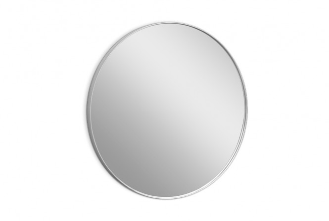 Round mirror in a silver frame Ø 80 x 4 cm