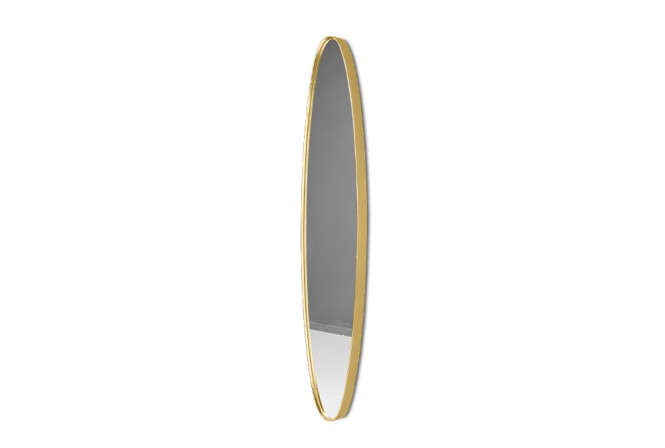 Elongated mirror in a gold frame 25 x 119 x 4 cm