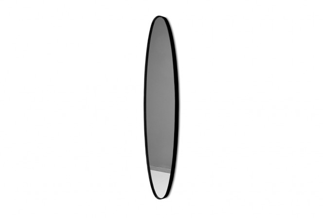 Elongated mirror in a black frame 23 x 97 x 4 cm