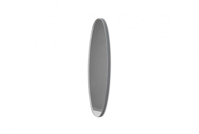 Elongated mirror in a silver frame 21 x 77 x 4 cm