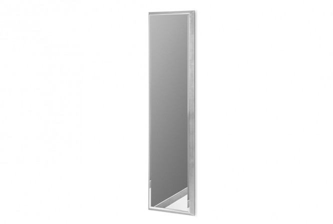 Modern mirror in a silver frame 28 x 118 cm