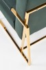 YAMADA - Lyxig fåtölj i mörkgrön sammet och guld 78 cm