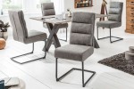 Cantilever chair Comfort textured fabric gray