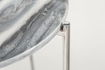 BANQUET - 38cm sidobord av marmor i grå och silver