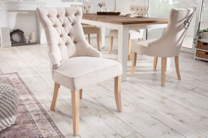 Castle chair linen beige comfort handle