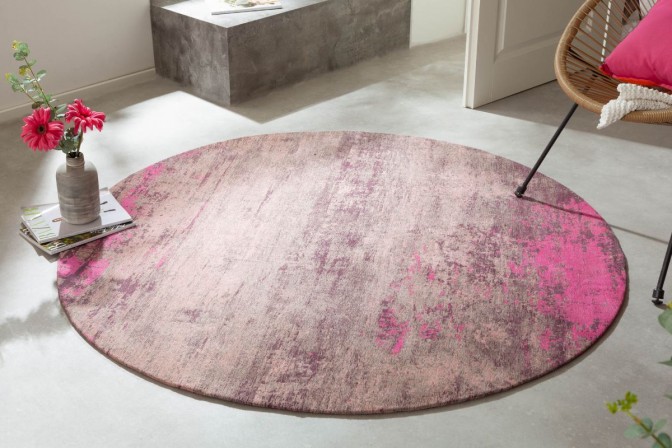 Carpet Modern Art 150cm round beige pink