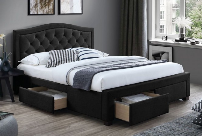 SIVA - 160x200 säng i svart sammet