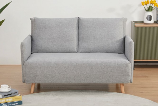 ALEX - 132 cm soffa i grått tyg