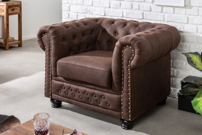 Chesterfield II armchair vintage brown