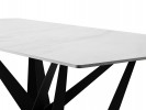 Designer dining table gray marble glossy top 180x90x75 cm