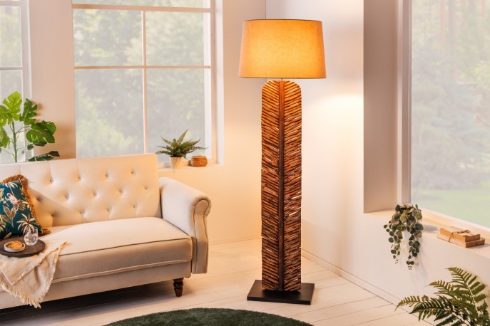 Floor lamp Leaf 180cm natural longan wood